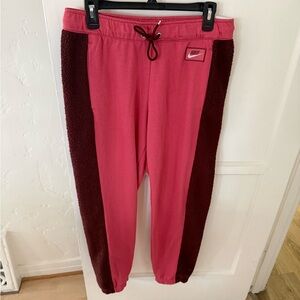 Nike Pink Sherpa Joggers